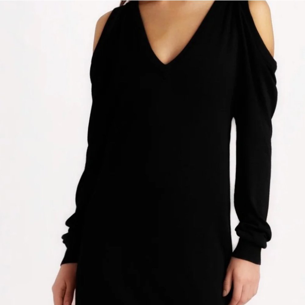 Four Stars Cold Shoulder Black Sweater Dress - Size S - NWT